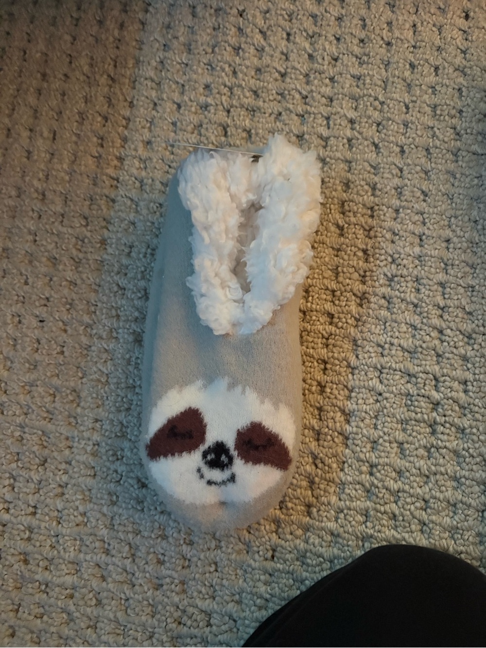 Cozy Sloth Faux-Fur Lined Women's Slippers - Light Gray